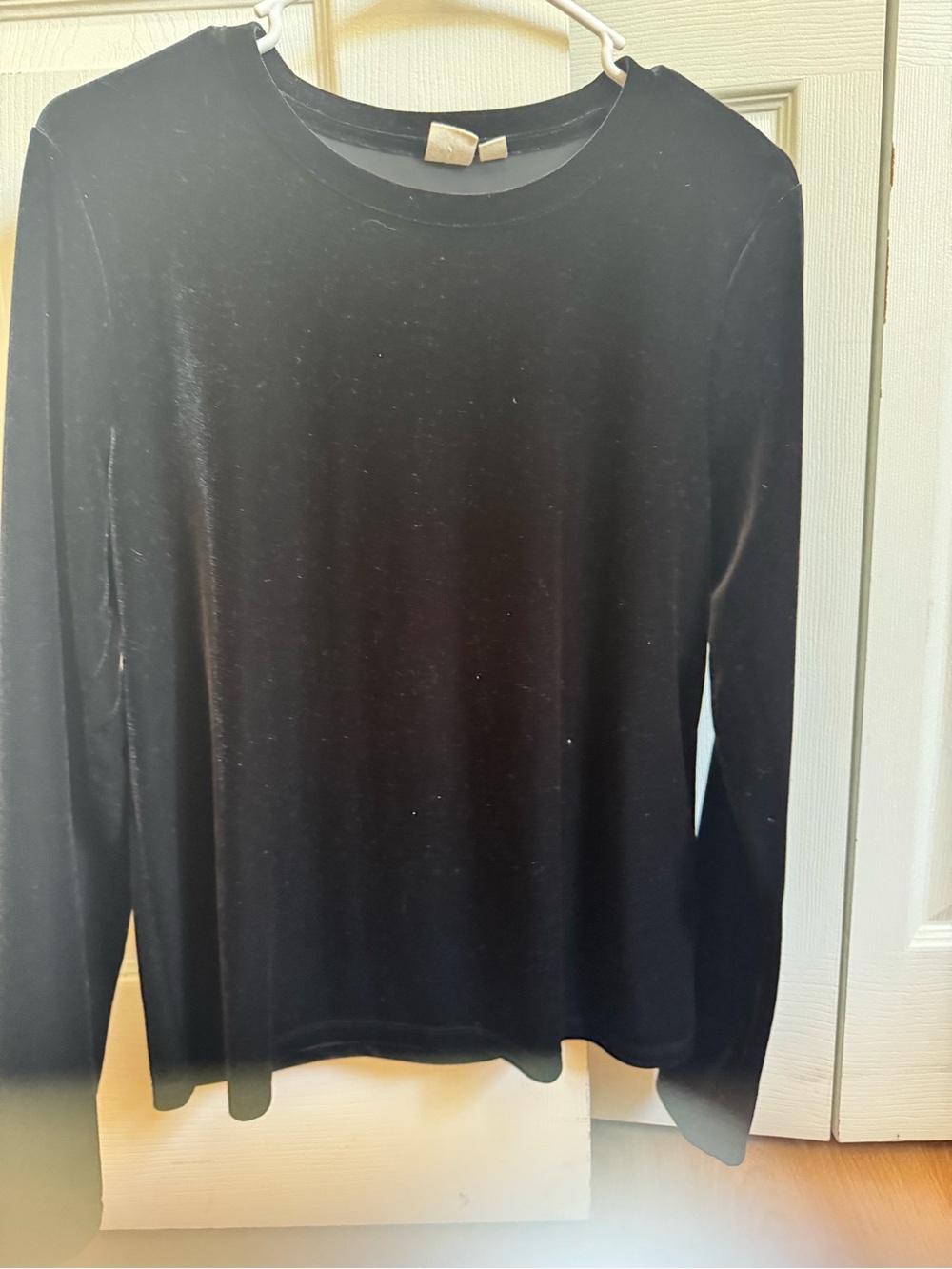 GAP Black Velvet Crewneck Top